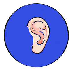 pictogramme oreille pour les ateliers écoute