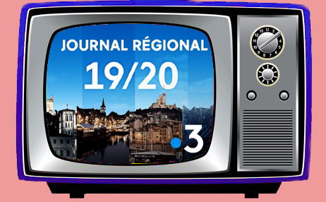 Ancien téléviseur indiquant "Journal régional 19/20"