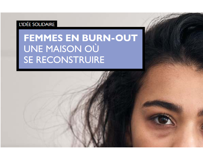 Titre de l'article du magazine Valeurs mutualistes sur le burnout et photo d'un regard de femme